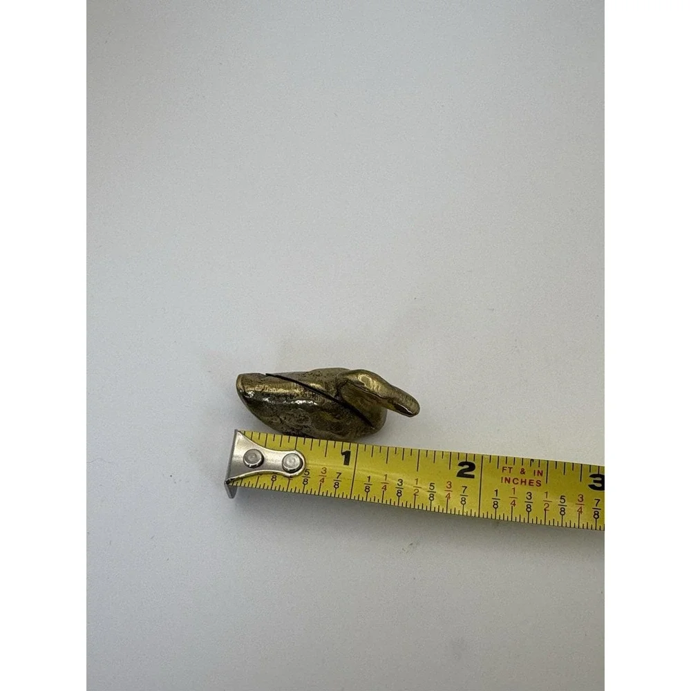 Vintage Small Brass Duck Figurine Made in Hong Kong Solid Metal Decor 1.5